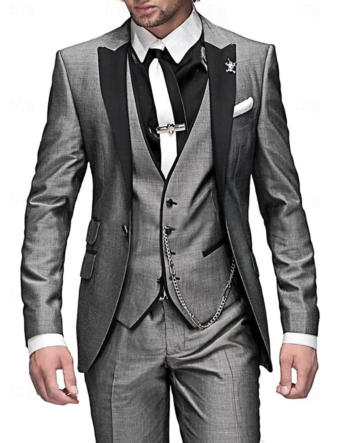 Herren Stilvolle Dreiteilige Hochzeitgast Anzug Set | Moderne-Men Set-Kremer Mode