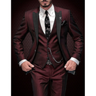 Herren Stilvolle Dreiteilige Hochzeitgast Anzug Set | Moderne-Men Set-Kremer Mode