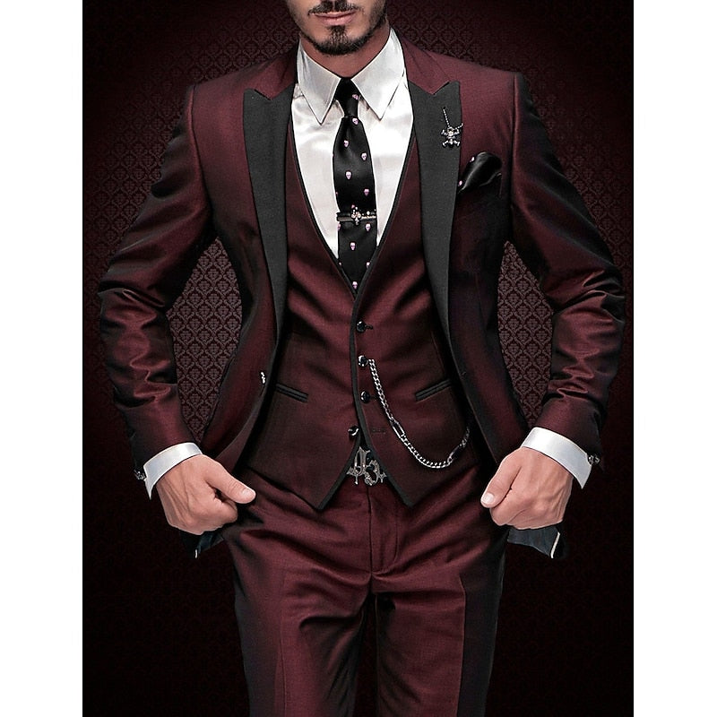 Herren Stilvolle Dreiteilige Hochzeitgast Anzug Set | Moderne-Men Set-Kremer Mode