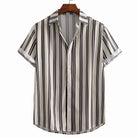 Herren Stylisch Kurzarm Sommer Hemd | Gestreift-Men Shirt-Kremer Mode