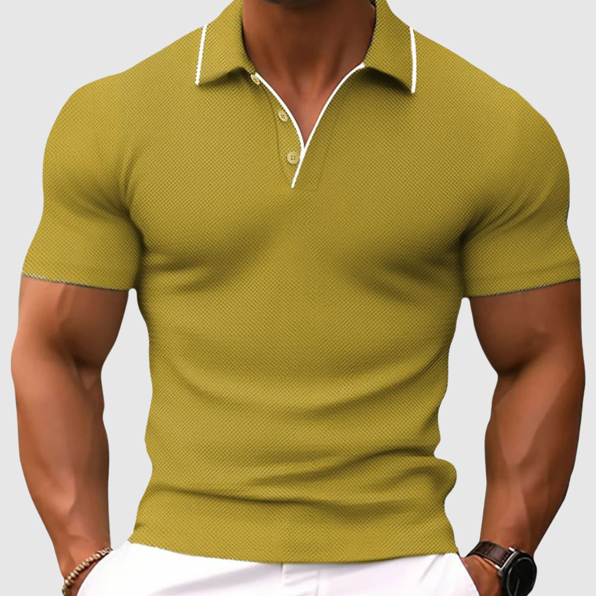 Herren Stylisch Slim Fit Texturiert Poloshirt | Dehnbar-Men Polo-Kremer Mode