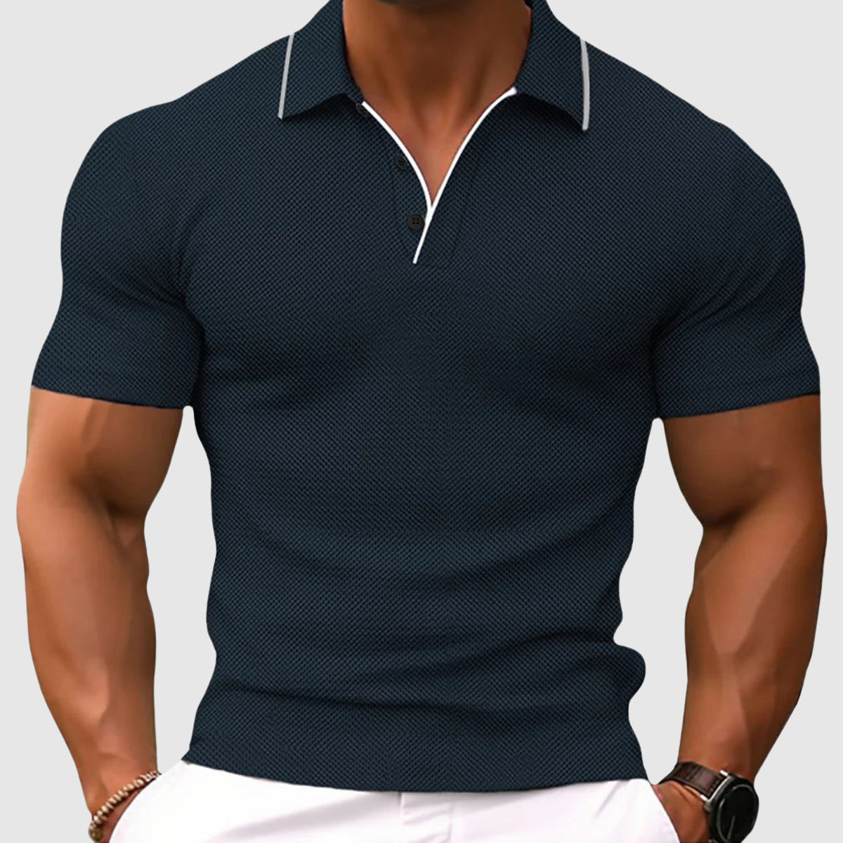 Herren Stylisch Slim Fit Texturiert Poloshirt | Dehnbar-Men Polo-Kremer Mode