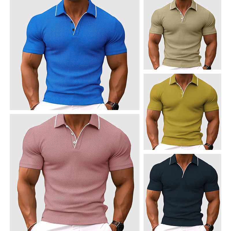 Herren Stylisch Slim Fit Texturiert Poloshirt | Dehnbar-Men Polo-Kremer Mode